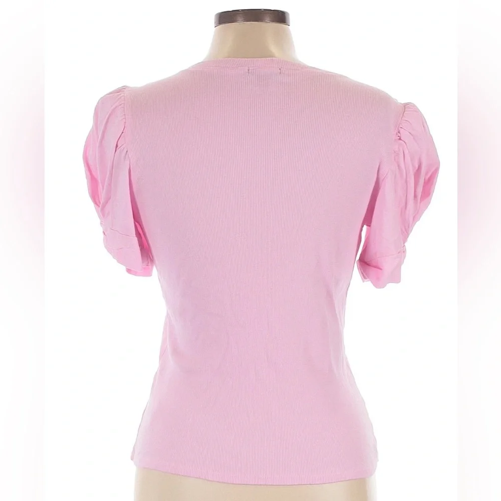 Vince Camuto Pink Puff Sleeve Top - Picture 4 of 5